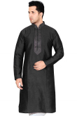 Silk Kurta In Black Colour