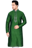 Silk Kurta In Green Colour