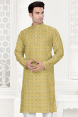 Moss Green Cotton Men Kurta Pajama