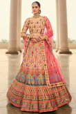 Multi Color Art Silk Printed Lehenga