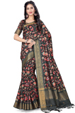 Multi Color Art Silk Saree with Designer Art Silk Blouse