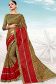Vibrant Multi Color Art Silk Saree with Coordinated Blouse