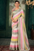Multi Color Chanderi Printed Casual Wear Saree