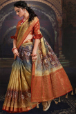 Multi Color Traditional Party Wear Saree in Chanderi Silk