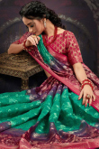 Multi Color Chanderi Silk Saree for Wedding Wear