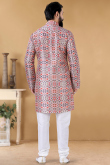 Multi-Color Cotton Printed Men's Churidar Kurta