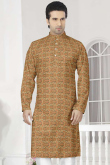Multi Color Cotton Silk Straight Cut Men's Kurta Pajama