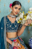 Multi Color Georgette Embroidered Panelled Style Lehenga 