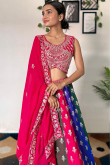 Multi Color Georgette Lehenga With Sequins For Diwali