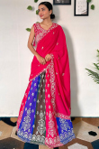 Multi Color Georgette Lehenga With Sequins For Diwali
