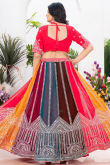 Multi color Georgette Lehenga With Sequins For Diwali