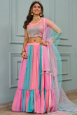 Multi-Color Georgette Lehenga with Resham & Sequin Work