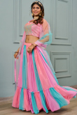Multi-Color Georgette Lehenga with Resham & Sequin Work