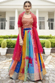Multi-Color Georgette Printed Lehenga