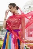 Multi-Color Georgette Printed Lehenga