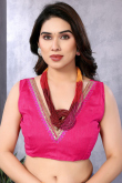 Multi Color Georgette Printed Ombre Saree With Lace 