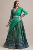 Multi Color Jacquard Lehenga