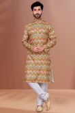 Multi Color Multi Color Churidar Men Kurta Pajama