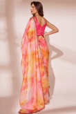 Multi Color Organza Printed Lightweight Saree For Sangeet