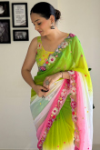 Multi Color Printed Georgette Lightweight Saree For Sangeet