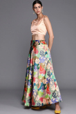Multi Color Printed Silk A Line Lehenga