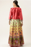 Multi Color Satin A-Line Lehenga with Festive Vibes