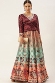 Elegant Bandhej Print Satin Lehenga in Multi Color