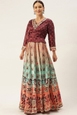 Elegant Bandhej Print Satin Lehenga in Multi Color