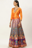 Wedding Wear Satin Lehenga with Bandhej Print Touch