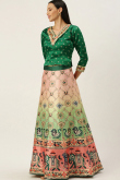 Vibrant Multi Color Printed Lehenga in Satin Fabric