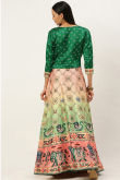 Vibrant Multi Color Printed Lehenga in Satin Fabric