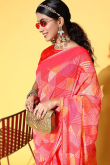 Multi Color Sequins Embroidered Georgette Saree For Sangeet