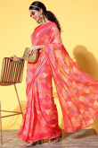 Multi Color Sequins Embroidered Georgette Saree For Sangeet