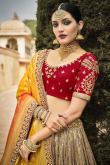 Multi-Color Silk A-Line Embroidered Lehenga