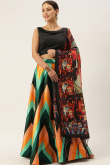 Multi Color Silk Digital print A-Line Style Lehenga