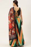 Multi Color Silk Digital print A-Line Style Lehenga