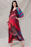 Multi Color Silk Digital Print Long Kaftan Kurti
