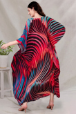 Multi Color Silk Digital Print Long Kaftan Kurti