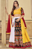 Multi Color Silk Patch Embroidered Flared Style Chaniya Choli