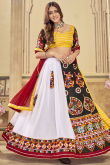 Multi Color Silk Patch Embroidered Flared Style Chaniya Choli