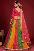 Multi Color Taffeta Silk Foil Print Lehenga