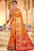 Mustard Color Bhagalpuri Silk Saree With Silk Blouse