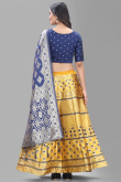 Mustard Yellow Banarasi Silk Embroidered Lehenga