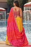 Mustard Yellow Embroidered Georgette Lehenga For Haldi 