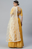 Mustard Yellow Wedding Wear Sequins Work Lehenga in Georgette