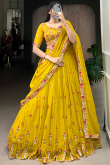 Mustard Yellow Georgette Lehenga for Haldi