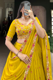 Mustard Yellow Georgette Lehenga for Haldi