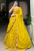 Mustard Yellow Georgette Lehenga for Haldi