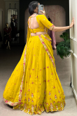 Mustard Yellow Georgette Lehenga for Haldi