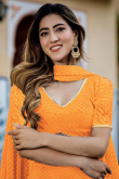 Mustard Yellow Printed Georgette Flared Style Lehenga For Haldi 